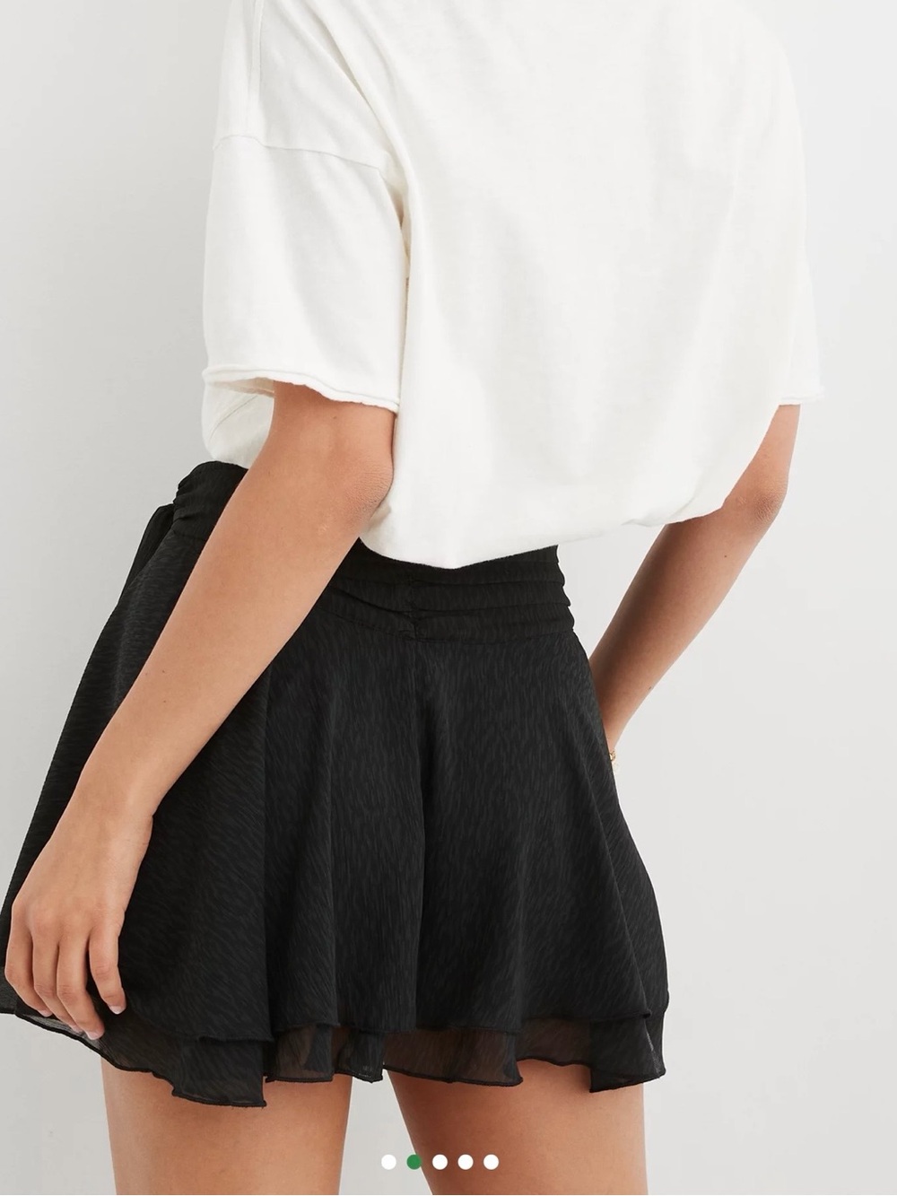 Aerie Black Chiffon Wrap Skirt - Picture 2 of 11
